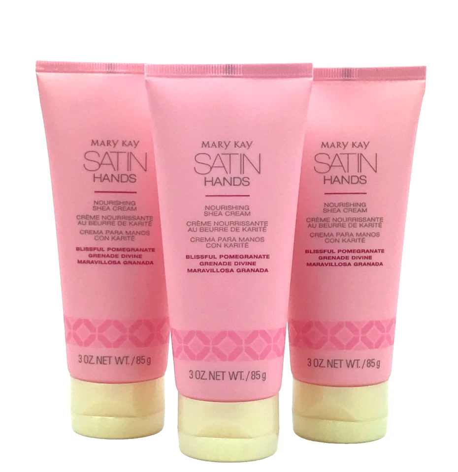 MARY KAY SATIN HANDS~BLISSFUL POMEGRANATE~NOURISHING SHEA CREAM~LOTION~LOT OF 3! - Image 3 of 3