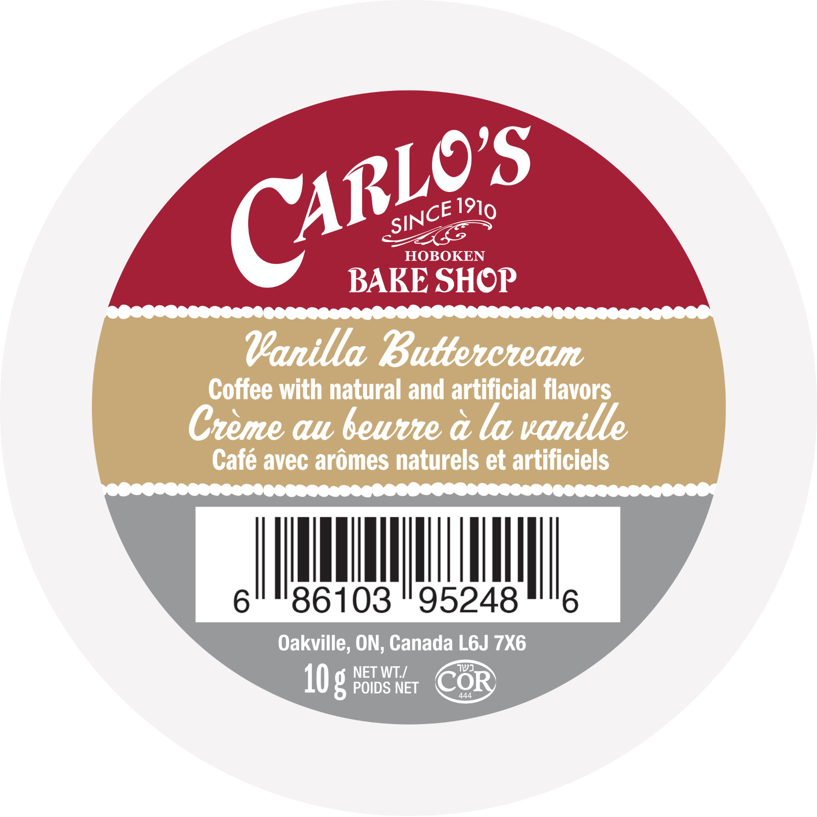Carlo's Vanilla Buttercream Coffee 24 to 168 Keurig K cups P