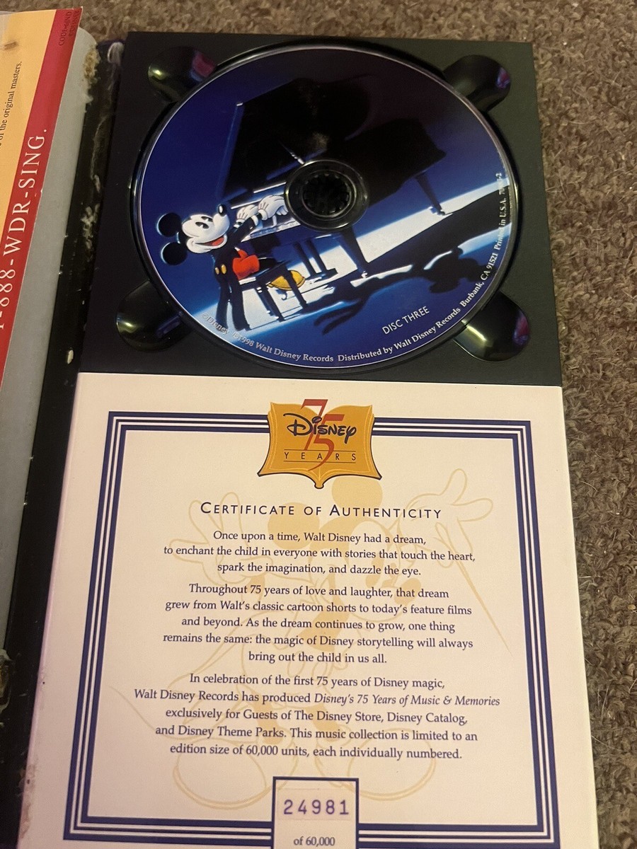 Disney's 75 Years of Music and Memories 1928 to 1998 3 CD
