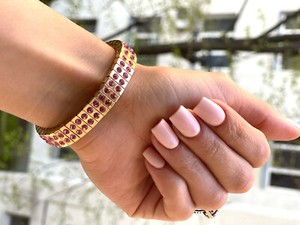 Regalo Aniversario para Mujer Novia Esposa Mamá Madre Pulsera Rosa 24k ORO 2ct