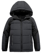 ZSHOW Boys' Puffer Jacket Waterproof Warm Winter Coa Fleece Snow Coat Hooded