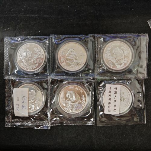 1995 - 2000 China 10 Yuan 1 oz Panda Silver Coin
