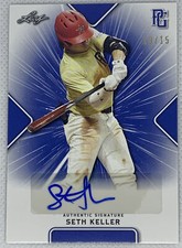 2021 LEAF PERFECT GAME BLUE SETH KELLER PAPER RC AUTO # 13/15