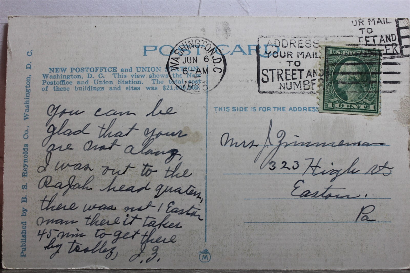 Washington DC Post Office Union Station Postcard Old Vintage Card View