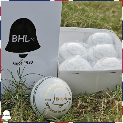 6x Cricketbälle Leder Hartball handgenäht 50 über Match Qualität 5,5 Unzen