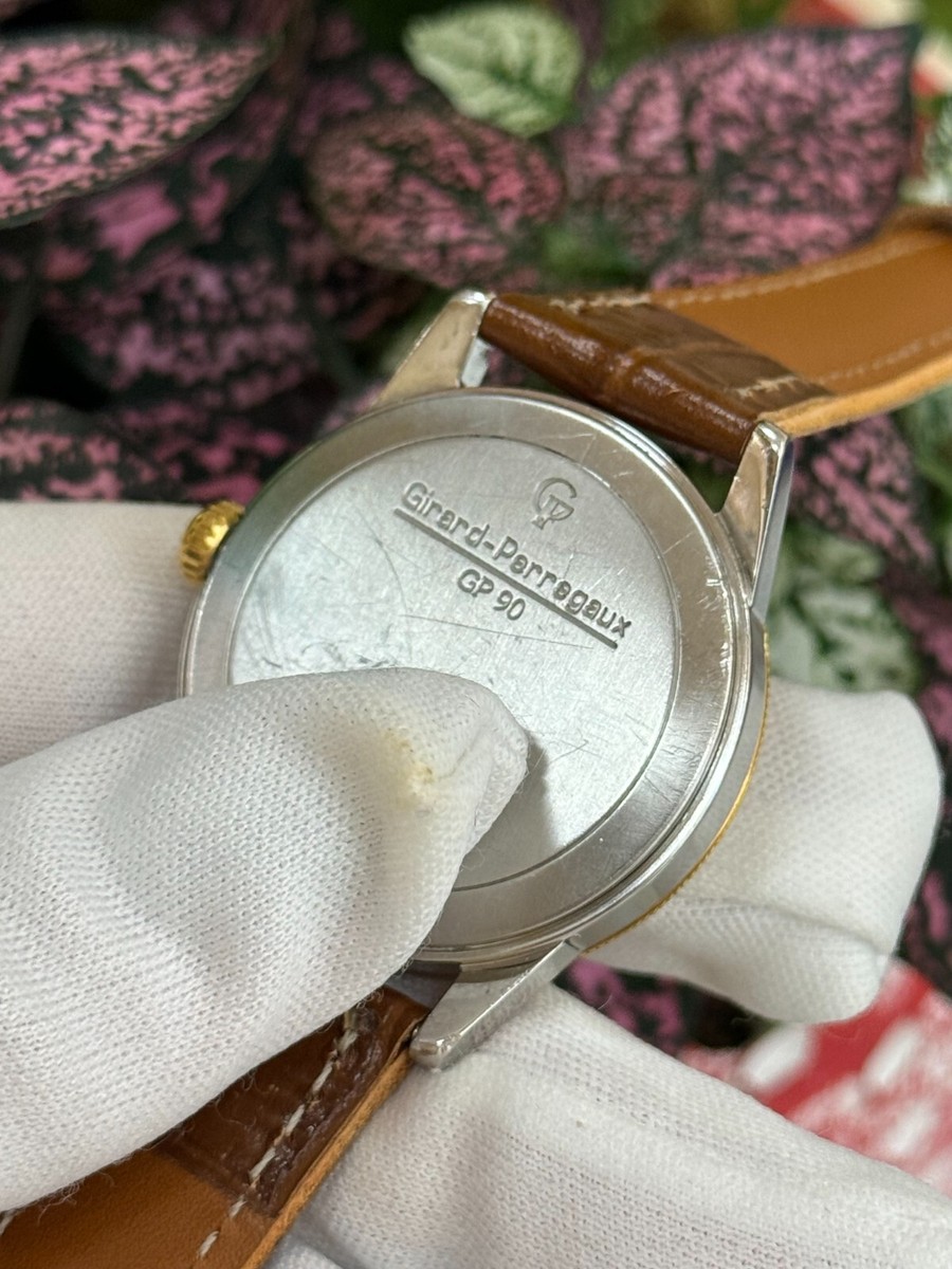 Girard Perregaux GP 90 Watch 1120 Gold & Steel Reserve Power Mens