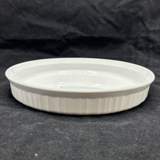 CorningWare piatto crostata francese bianco F-3-B 10,5 in Quiche Pie NO COPERCHIO lati a costine