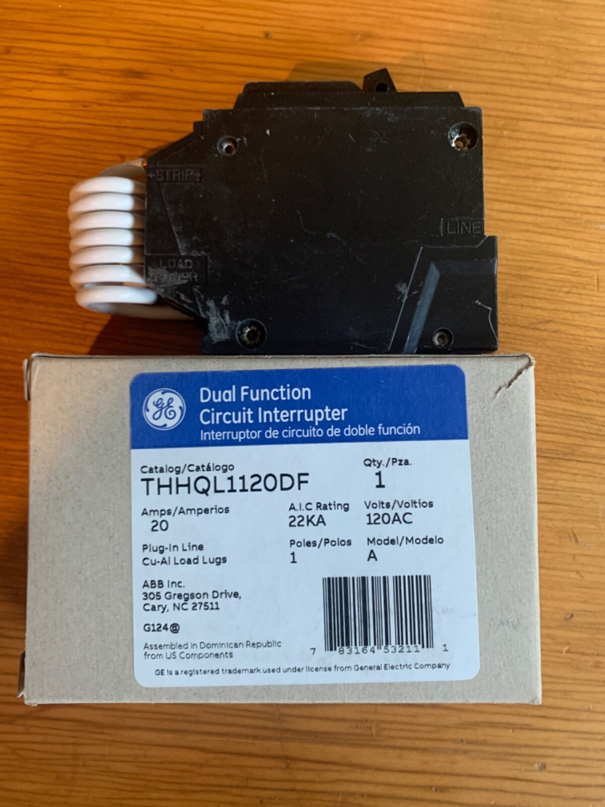 Interruttore GE 20 Amp Doppia Funzione GFCI/AFCI THQL1120DFP