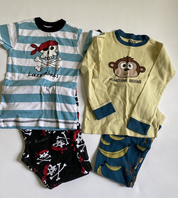 Lazy Bones Long Sleeve Pjs, Short Sleeve Pirate & L/S