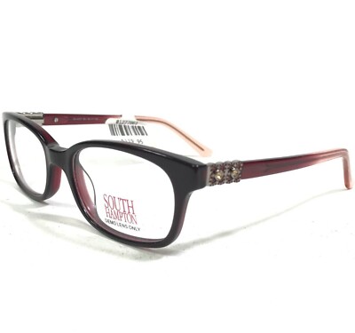 South Hampton SH 4007 BU Eyeglasses Frames Red Pink Rectangular 50-17-135