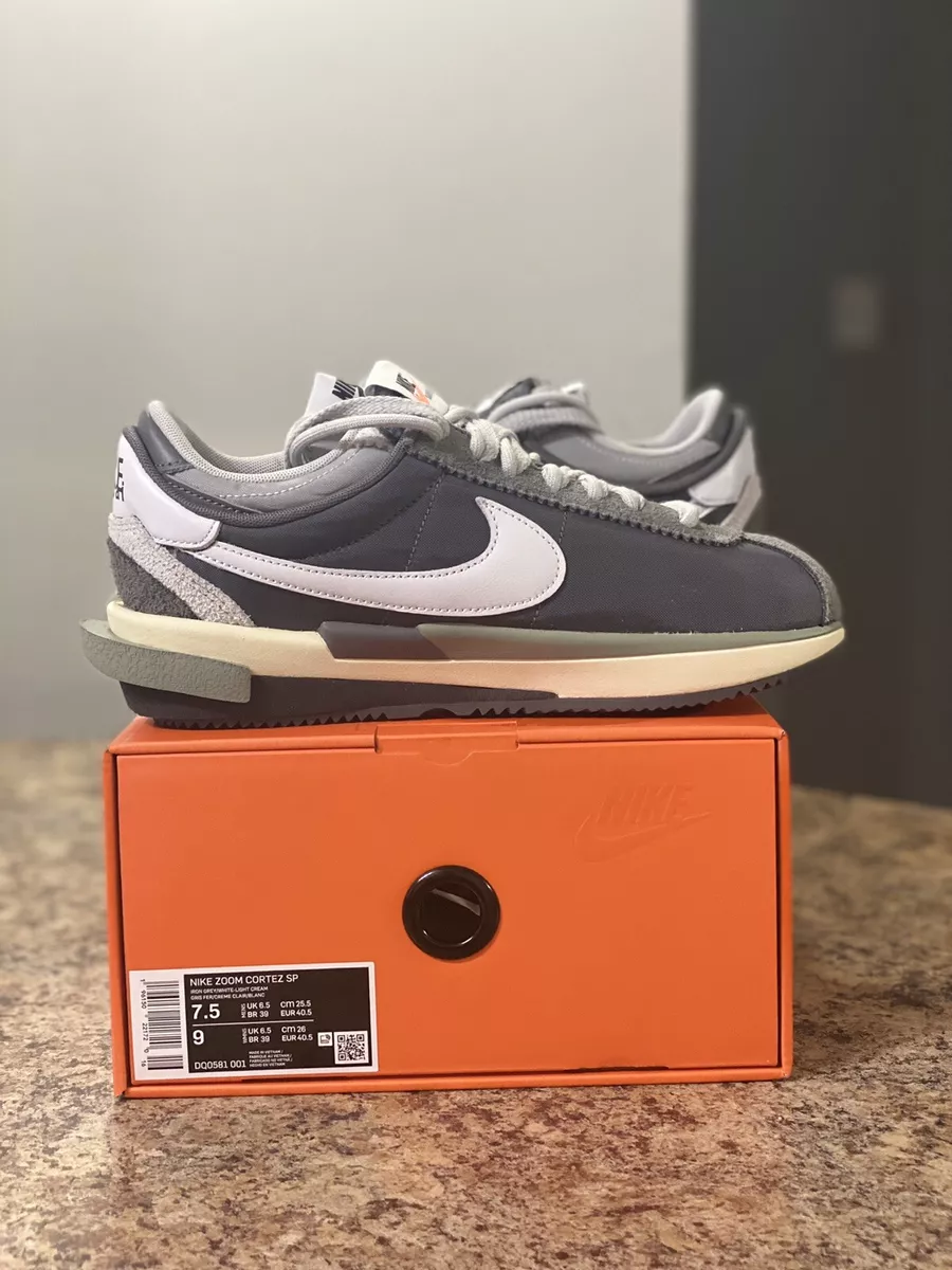 Nike Zoom Cortez SP sacai Iron Grey DQ0581-001 (7.5 Men's) New Authentic
