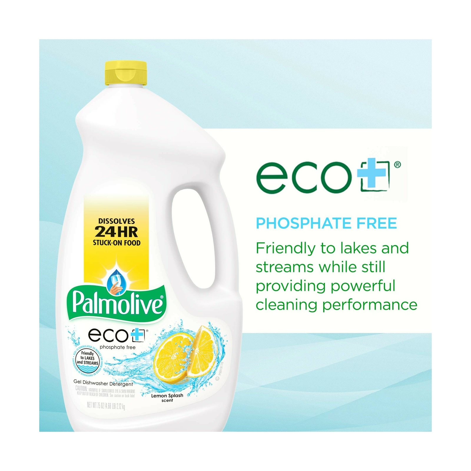 Palmolive Eco Dishwasher Detergent Gel Lemon Splash Effective Phosphate