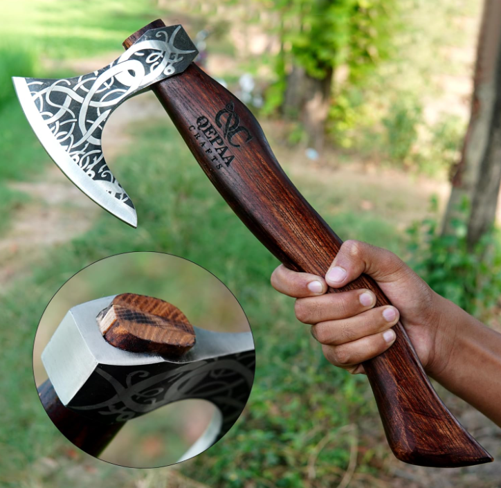 Custom Handmade Carbon Steel Viking Axe NORSE Axe Throwing Norse with