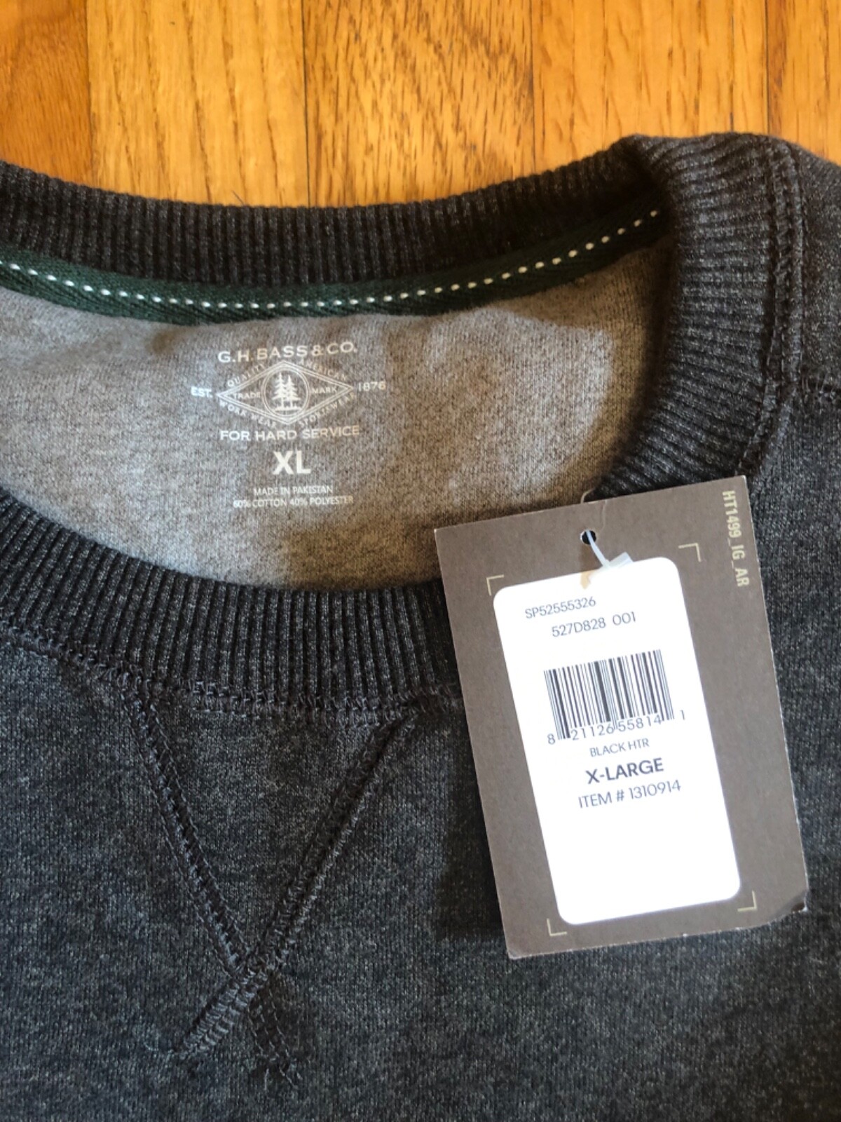 New Men's GH Bass Crew Neck Pullover SweatshirtSize XL eBay