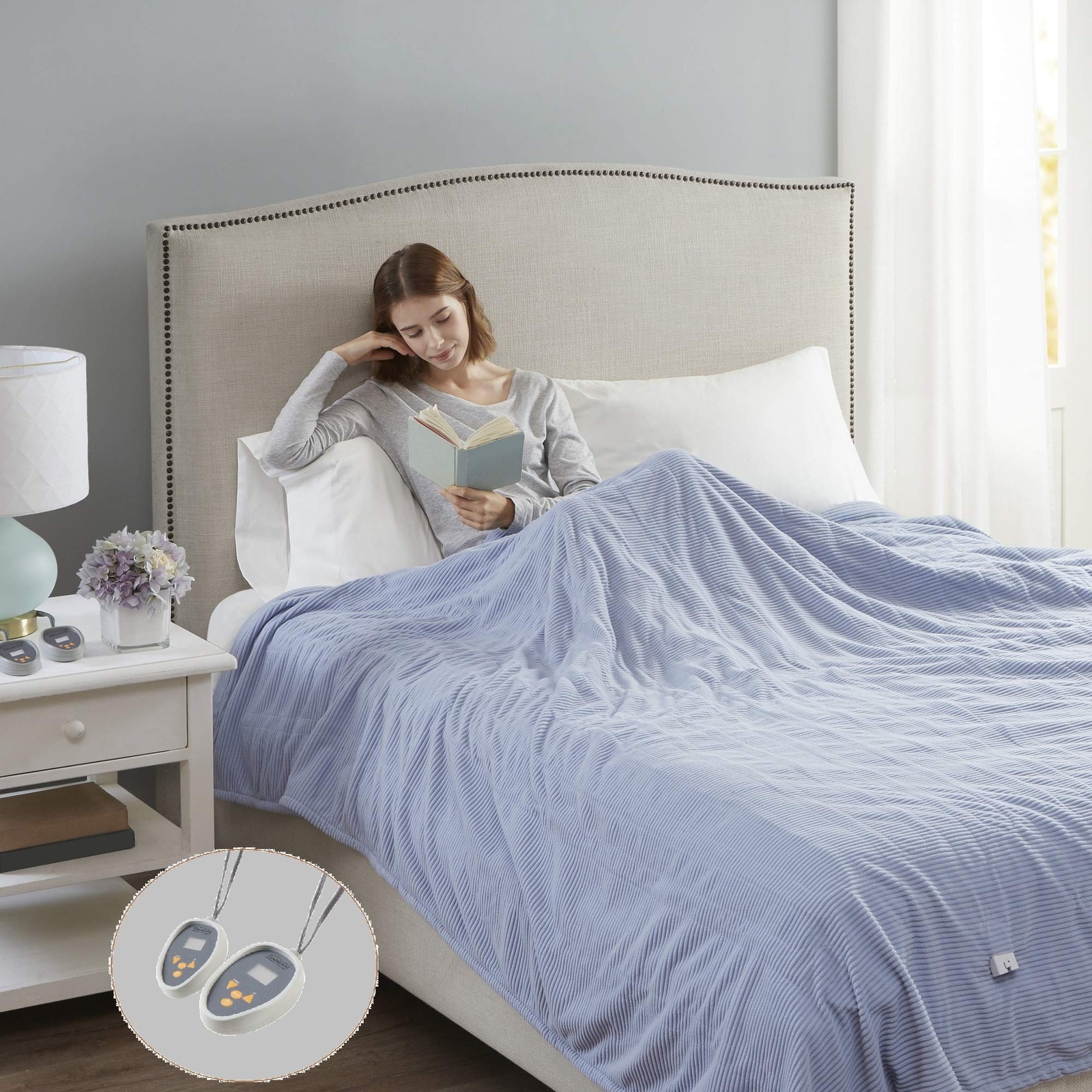 Beautyrest Electric Blanket Luxurious Micro Fleece Ultra Soft Ribbed Textured...-image