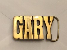 Name Retro Hippie Western Cowboy Brass 1970s NOS Vintage Belt Buckle BOLD GARY