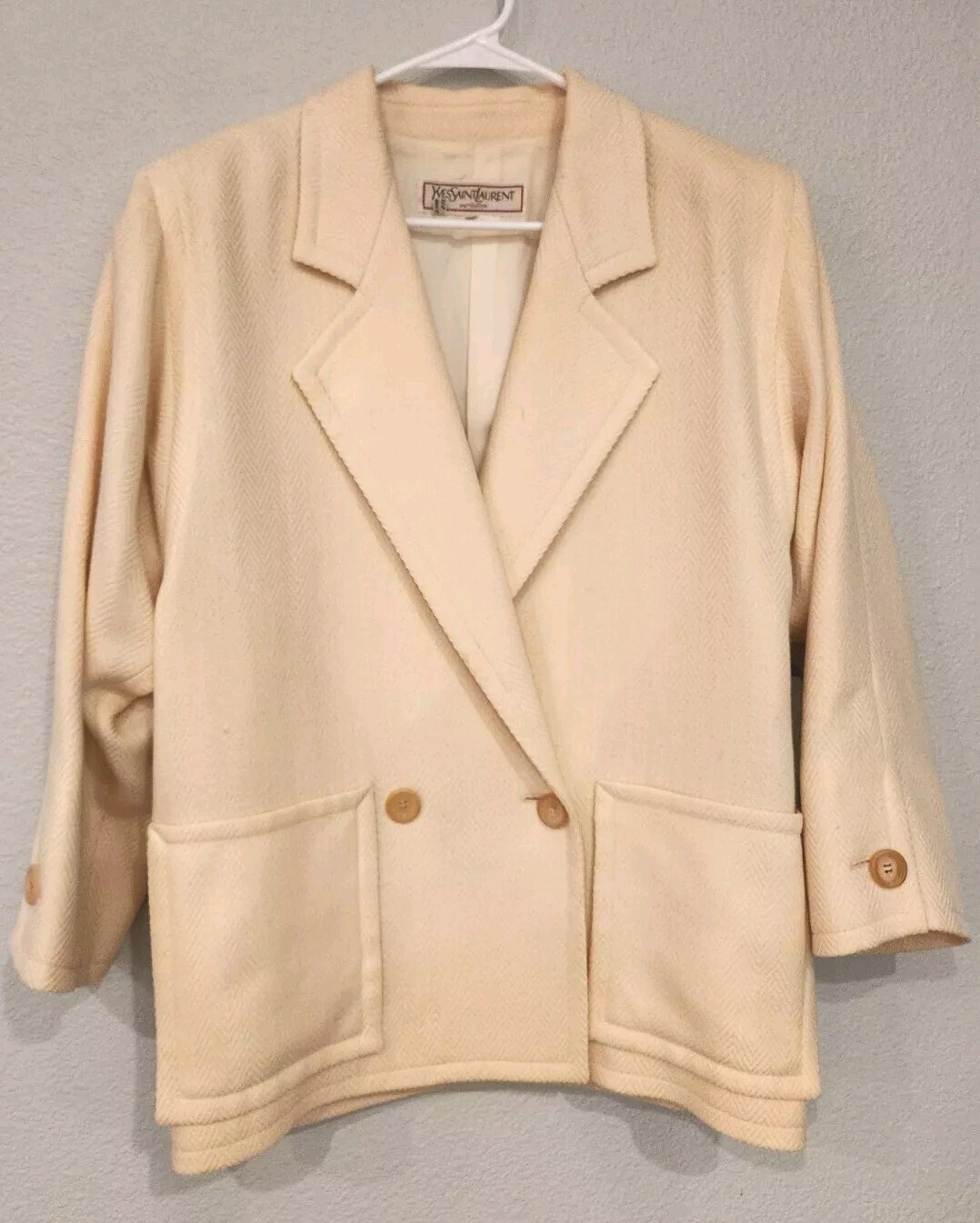 Giacca YSL VINTAGE Yves Saint Laurent Variation taglia 38 gialla Maed In France