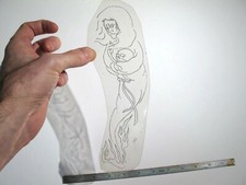 vtg 1960s 70s Tattoo Flash acetate stencil Japanese Witch Demoness WMN3