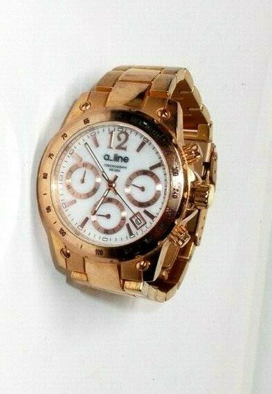 Ladies a_line Gold Tone Chronograph WR 50M Wristwatch | eBay display picture 1