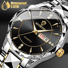 Waterproof Men Quartz Watch Stainless Steel Luminous Classic Business Wristwatch