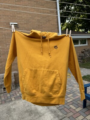 Sweatshirt By Earl Sweatshirt Yellow Embroidered Logo Hoodie Sweatshirt  Small