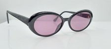 Vintage Edward Beiner EB012 Black Oval Cat-Eye Sunglasses Japan FRAMES ONLY