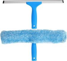 MR.SIGA 14 Inch Window Cleaning Combo Squeegee Microfiber Scrubber