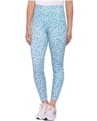 Evolution And Creation Mia Womens Athletic Leggings Blue Cheetah Print Size S