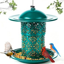 Metal Bird Feeders for Outdoors Hanging, Weather Resistant Wild Bird Feeder w...