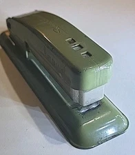 Vintage Swingline  Miniature Metal Stapler Olive Green Office Desktop MCM Estate