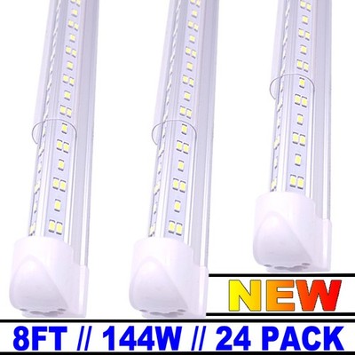 8FT LED Shop Light 144w Compact 8 FOOT Strip Light for Garage Warehouse 24PACK