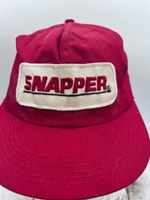 VINTAGE Snapper Lawn Mower Red Patch Baseball Hat Trucker Snap Back Mesh Farmer