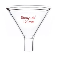 stonylab Glass Powder Funnel, Heavy Wall Borosilicate Short Stem Clear 