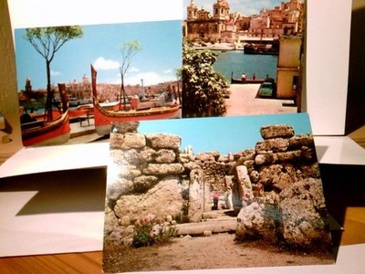 Malta. 3 x Alte Ansichtskarte / Postkarte farbig, ungel. Alter o.A., 1 x Vittori
