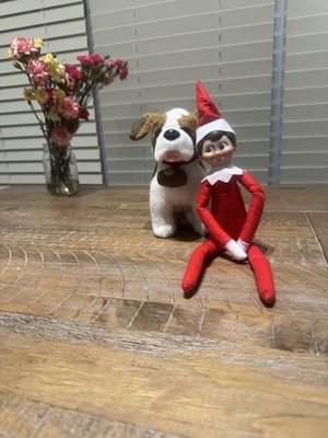 Elf on the Shelf - Elf & Pet Saint BERNAR Dog 9'' w/ Barrel Stuffed Plush