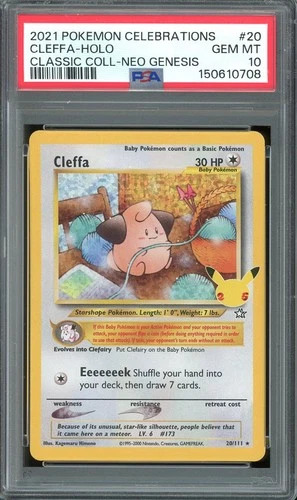 Pokemon TCG Celebrations Collection #20 Cleffa Holo Neo Genesis PSA 10 Gem Mint