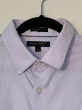 Banana Republic Non-Iron Dress Shirt Mens Large L Standard Fit Lavender 100 Cot