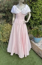 Vintage 80’s BernShaw pale pink Prom/ Ball /Evening Dress S 