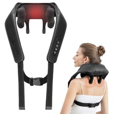 Cordless 6D Shiatsu Neck and Back Massager for Pain Relief with Heat