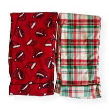 Cat  Jack Holiday Christmas Santa Plaid Pajama Pants Bundle Large 10/12