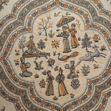 Copripiumino danese full size cotone 82x86 pollici beige chinoiserie stampa geo