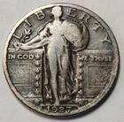 1927 P Standing Liberty Quarter - 90% Silver 25c, Great For Albums- Q-P27F