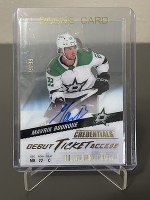 2024-25 UD Credentials Mavrik Bourque Acetate Debut Ticket Access Auto DTAA-MB