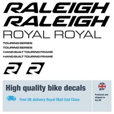 Raleigh ROYAL bike decals with free bike protection (25 pack) free delivery