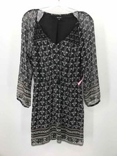 Pre-Owned Madewell Black Size 8 Shift Knee Length Long Sleeve Dress