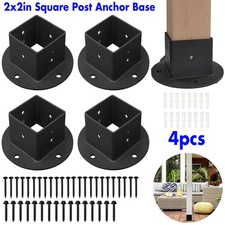 4pcs 50mm Square Post Anchor Base Floor Flange Bracket for Decking Balustrade