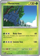 HERACROSS 008/167 Common scarlet & violet Twilight Masquerade Pokemon card 2024