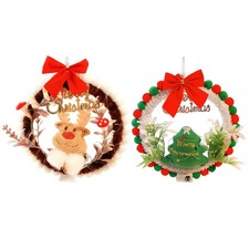 DIY Christmas Wreath Kit Handmade Crafting Set with LED Light Rustic