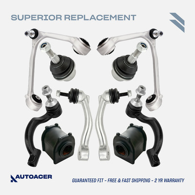 AUTOACER 10p Front Control Arms Ball Joints Links & Tie Rod Kit For Jaguar XF XK