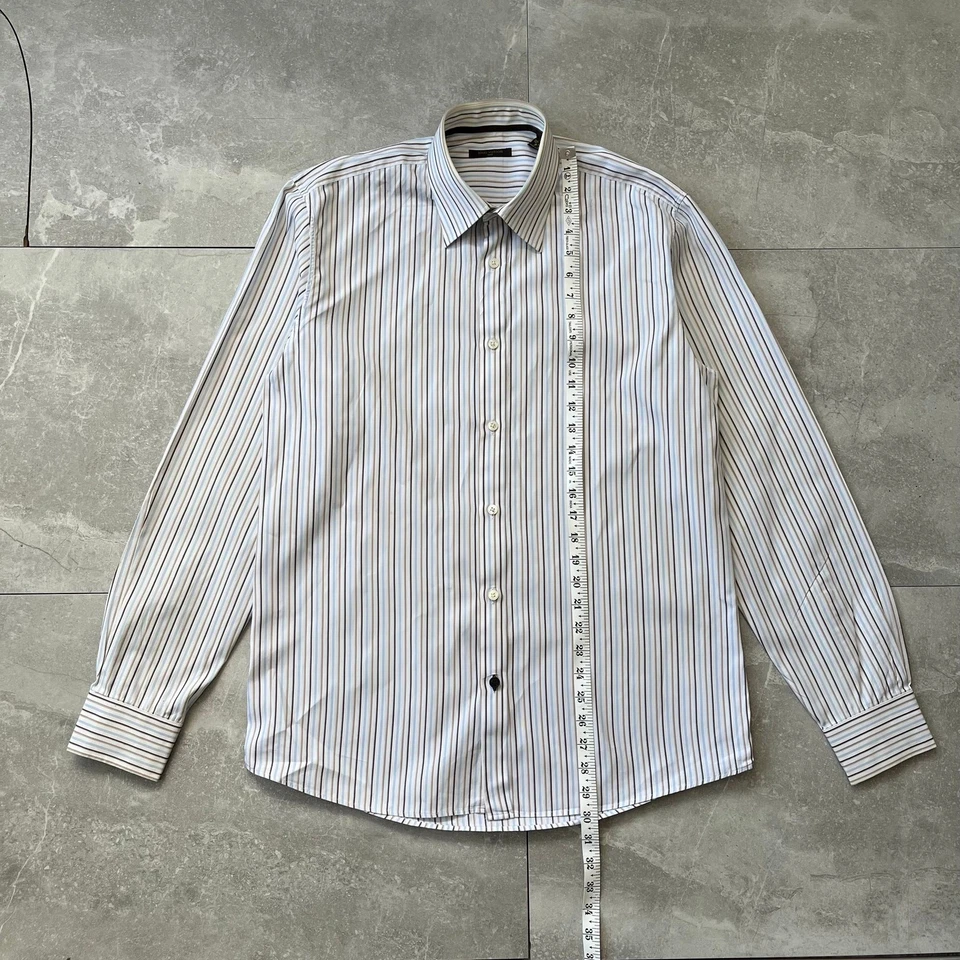  Camisa de vestir a rayas Louis Vuitton para hombre - Talla 40 - Hecha en Italia - Diseñador Foto 3 de 4